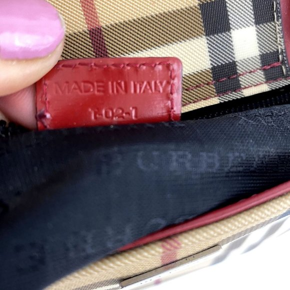 🔥🔥 sale.Burberry T-02-1 Handbag Small Tote Nova Check with Red Leather Straps, - Picture 6 of 17